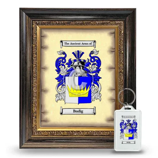 Budig Framed Coat of Arms and Keychain - Heirloom