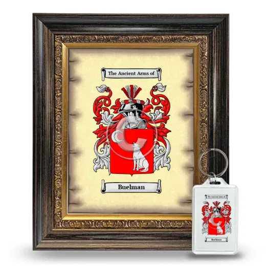 Buelman Framed Coat of Arms and Keychain - Heirloom