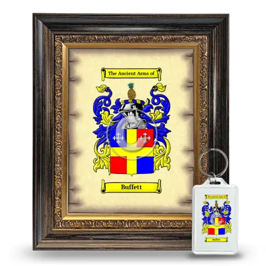 Buffett Framed Coat of Arms and Keychain - Heirloom