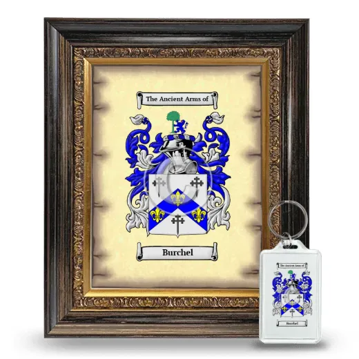 Burchel Framed Coat of Arms and Keychain - Heirloom
