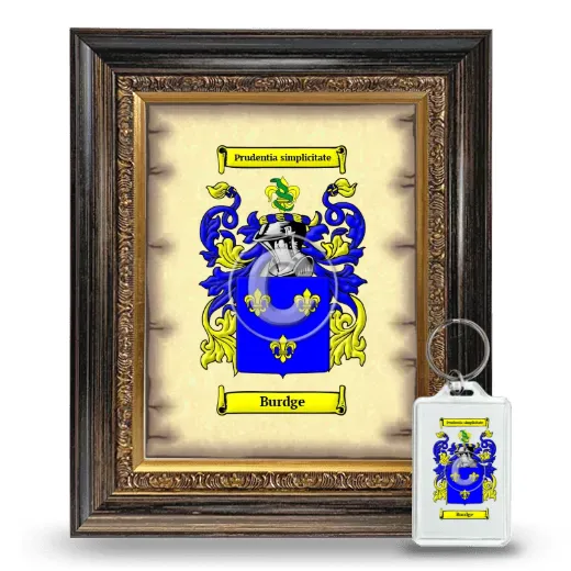 Burdge Framed Coat of Arms and Keychain - Heirloom