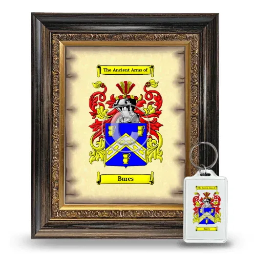 Bures Framed Coat of Arms and Keychain - Heirloom