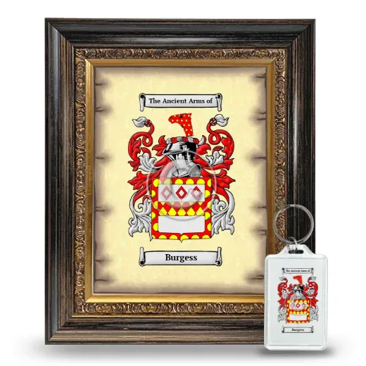 Burgess Framed Coat of Arms and Keychain - Heirloom