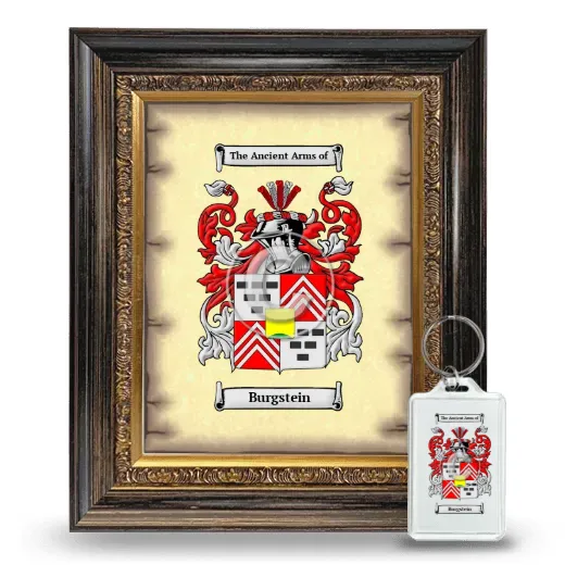 Burgstein Framed Coat of Arms and Keychain - Heirloom