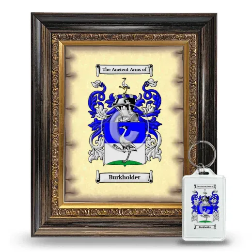 Burkholder Framed Coat of Arms and Keychain - Heirloom