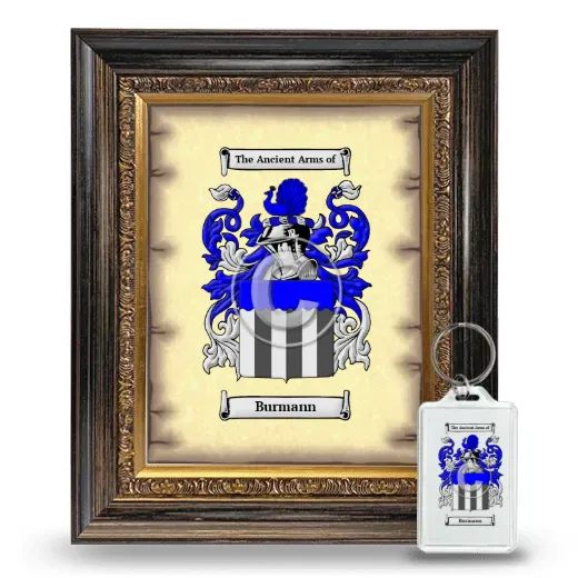 Burmann Framed Coat of Arms and Keychain - Heirloom