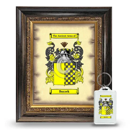Burzek Framed Coat of Arms and Keychain - Heirloom