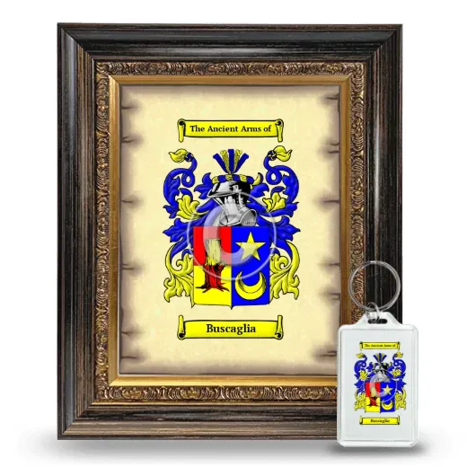 Buscaglia Framed Coat of Arms and Keychain - Heirloom
