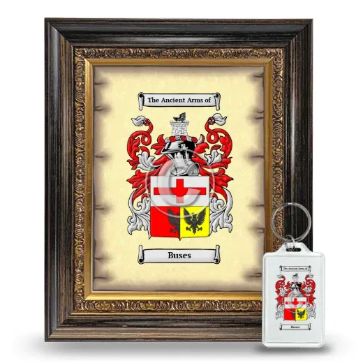 Buses Framed Coat of Arms and Keychain - Heirloom