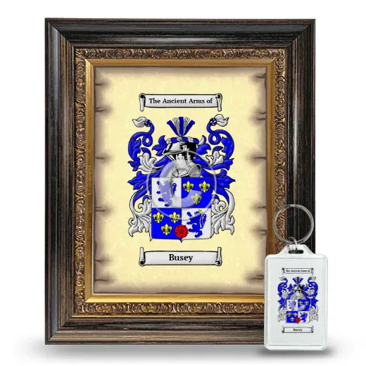 Busey Framed Coat of Arms and Keychain - Heirloom