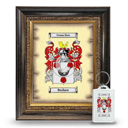 Bushaw Framed Coat of Arms and Keychain - Heirloom