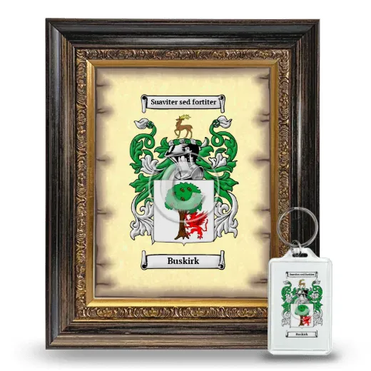 Buskirk Framed Coat of Arms and Keychain - Heirloom