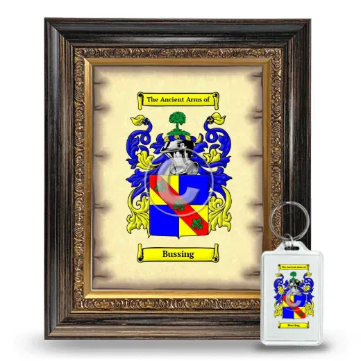 Bussing Framed Coat of Arms and Keychain - Heirloom