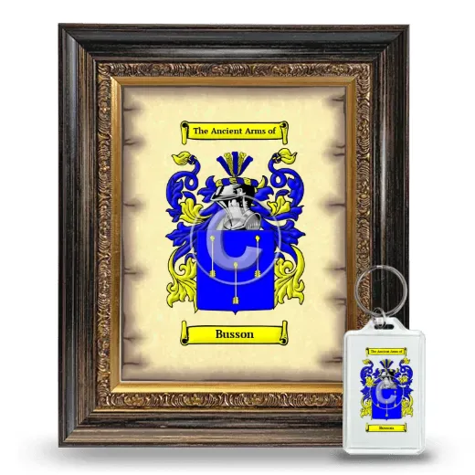 Busson Framed Coat of Arms and Keychain - Heirloom
