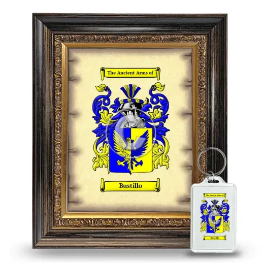 Bustillo Framed Coat of Arms and Keychain - Heirloom