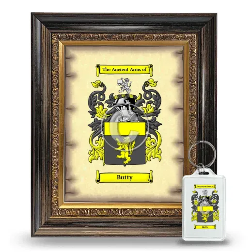 Butty Framed Coat of Arms and Keychain - Heirloom