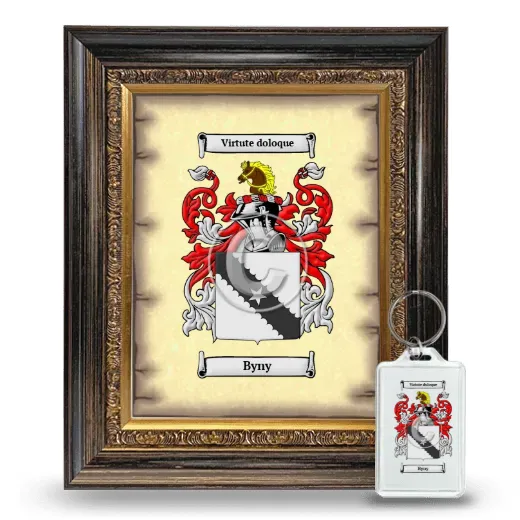 Byny Framed Coat of Arms and Keychain - Heirloom