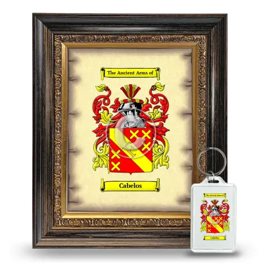 Cabelos Framed Coat of Arms and Keychain - Heirloom