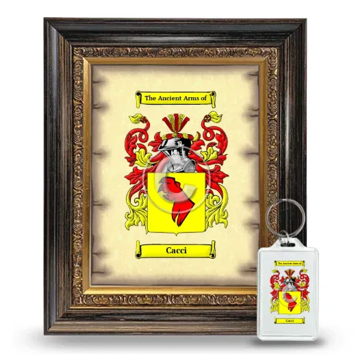 Cacci Framed Coat of Arms and Keychain - Heirloom
