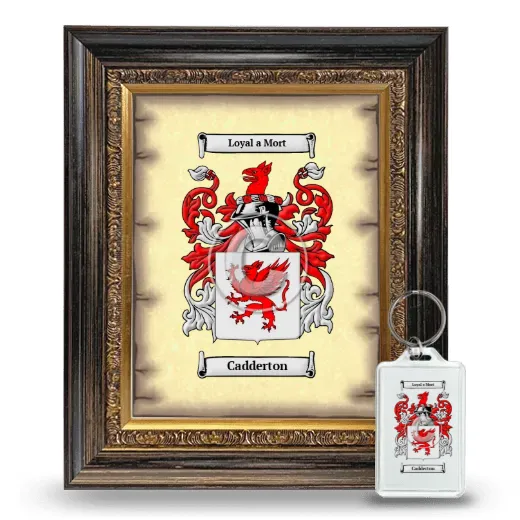 Cadderton Framed Coat of Arms and Keychain - Heirloom