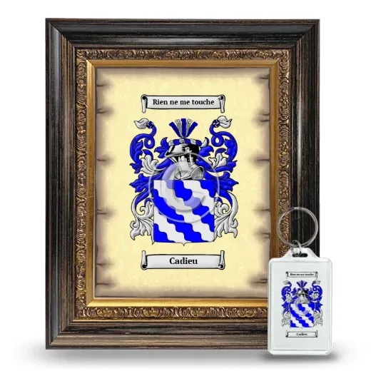 Cadieu Framed Coat of Arms and Keychain - Heirloom