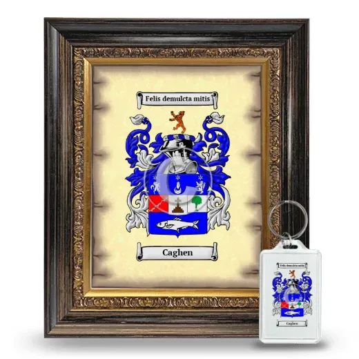 Caghen Framed Coat of Arms and Keychain - Heirloom