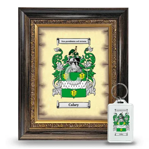 Cahey Framed Coat of Arms and Keychain - Heirloom