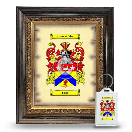 Caix Framed Coat of Arms and Keychain - Heirloom