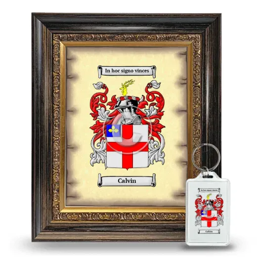 Calvin Framed Coat of Arms and Keychain - Heirloom