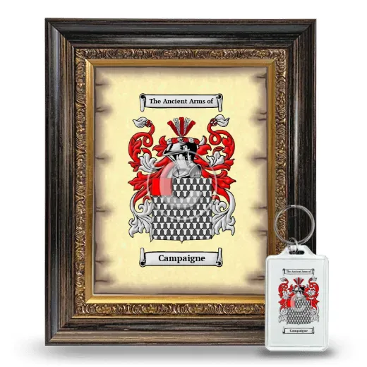 Campaigne Framed Coat of Arms and Keychain - Heirloom