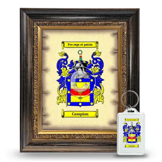 Campion Framed Coat of Arms and Keychain - Heirloom