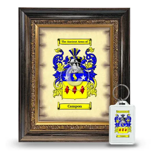 Campon Framed Coat of Arms and Keychain - Heirloom