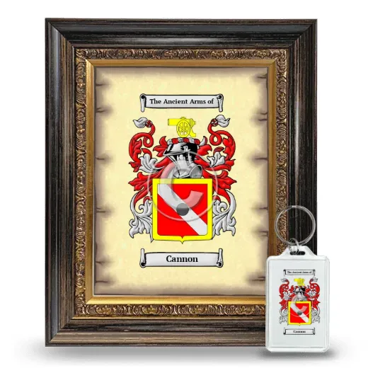Cannon Framed Coat of Arms and Keychain - Heirloom