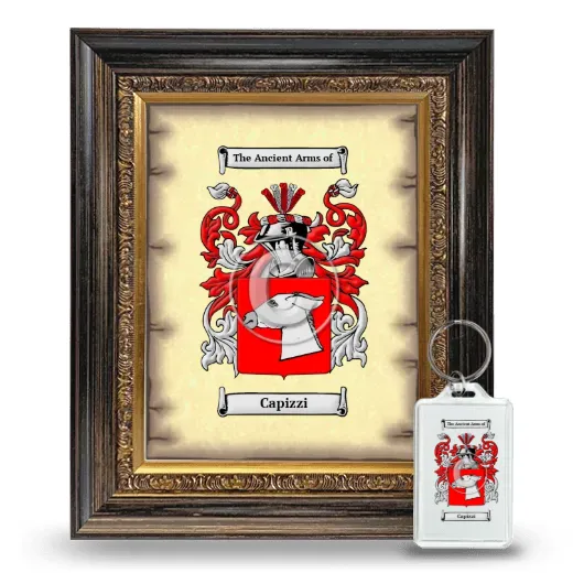 Capizzi Framed Coat of Arms and Keychain - Heirloom