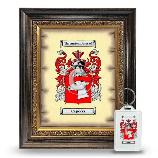 Capocci Framed Coat of Arms and Keychain - Heirloom