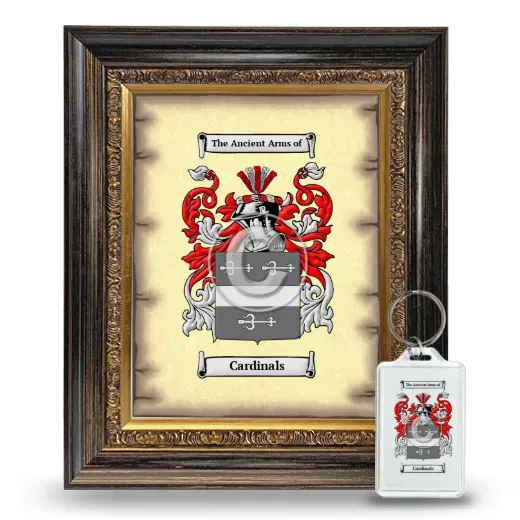 Cardinals Framed Coat of Arms and Keychain - Heirloom