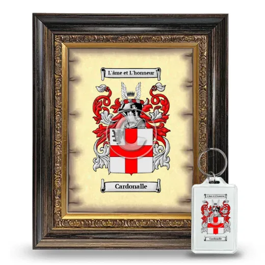 Cardonalle Framed Coat of Arms and Keychain - Heirloom