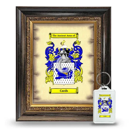 Cards Framed Coat of Arms and Keychain - Heirloom