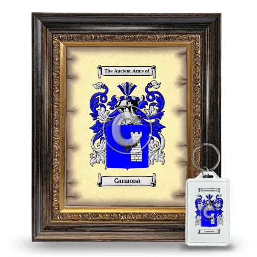 Carmona Framed Coat of Arms and Keychain - Heirloom
