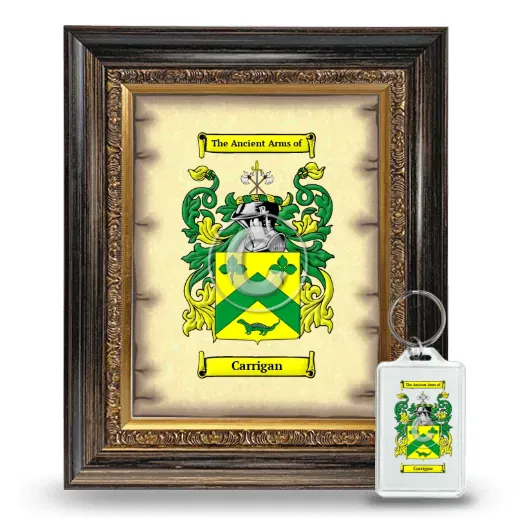 Carrigan Framed Coat of Arms and Keychain - Heirloom