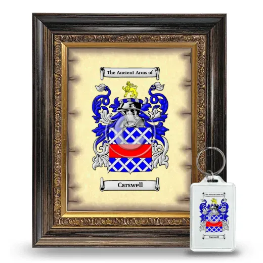 Carswell Framed Coat of Arms and Keychain - Heirloom
