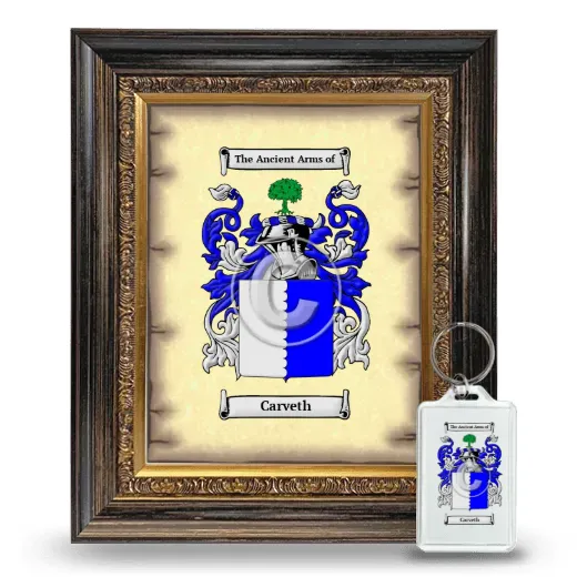 Carveth Framed Coat of Arms and Keychain - Heirloom