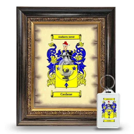 Caslane Framed Coat of Arms and Keychain - Heirloom