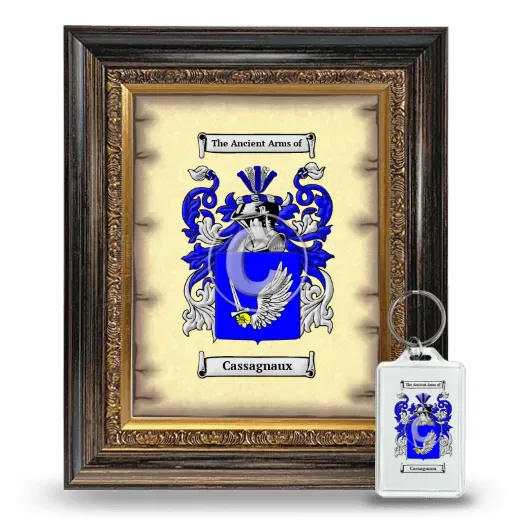 Cassagnaux Framed Coat of Arms and Keychain - Heirloom
