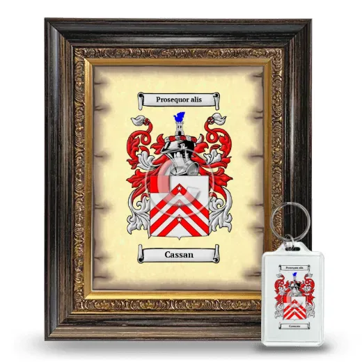 Cassan Framed Coat of Arms and Keychain - Heirloom