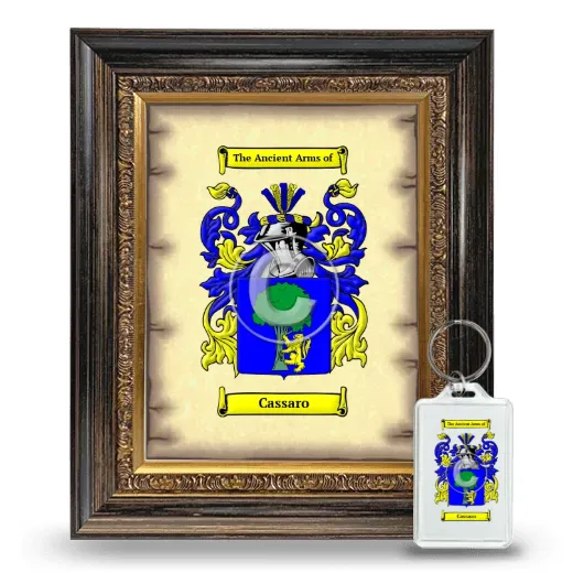 Cassaro Framed Coat of Arms and Keychain - Heirloom