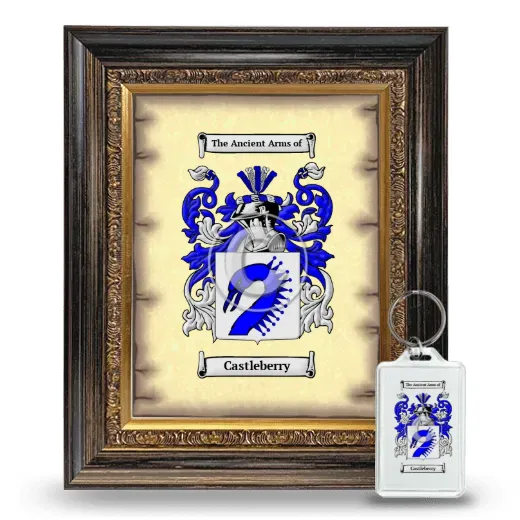 Castleberry Framed Coat of Arms and Keychain - Heirloom