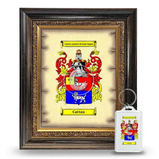 Cattan Framed Coat of Arms and Keychain - Heirloom