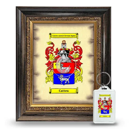 Catten Framed Coat of Arms and Keychain - Heirloom