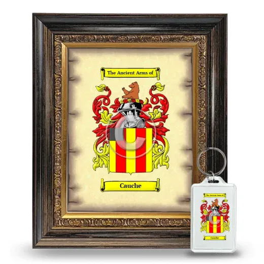 Cauche Framed Coat of Arms and Keychain - Heirloom